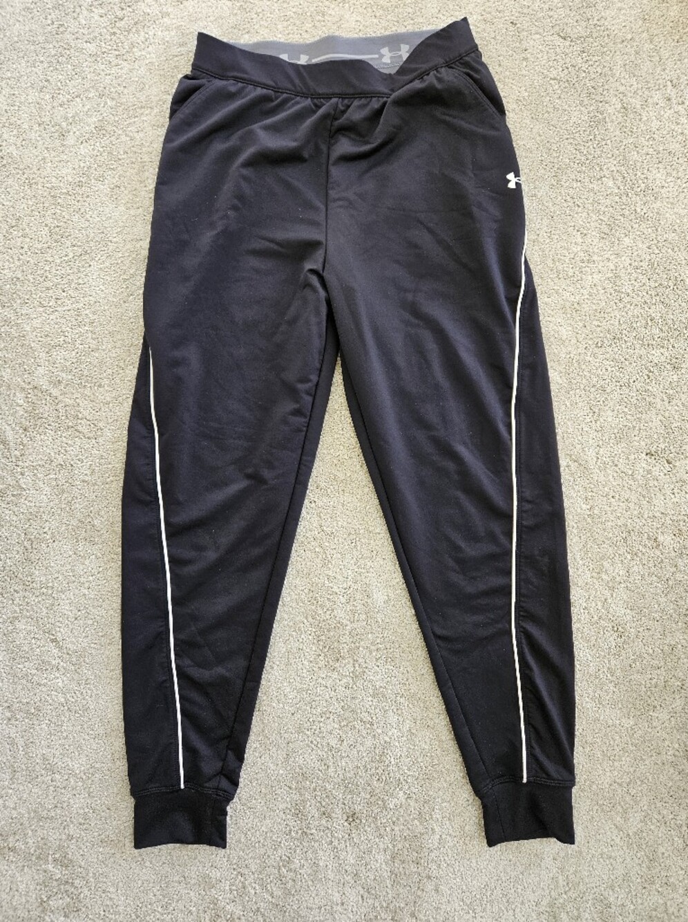 Under Armour Black Joggers with White Piping